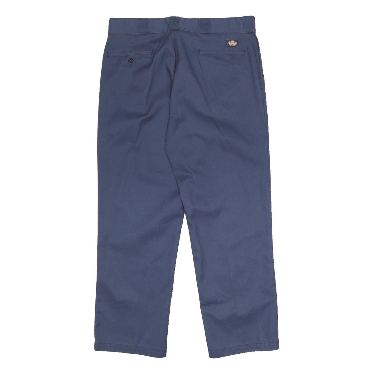 DICKIES Mens Cotton Blend Navy Regular Fit Straight Leg Trousers W36 L30