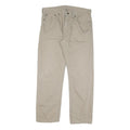 LEVI'S Mens Cotton Blend Beige Regular Straight Trousers W35 L30 Classic Zip