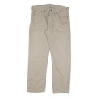 LEVI'S Mens Cotton Blend Beige Regular Straight Trousers W35 L30 Classic Zip