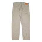 LEVI'S Mens Cotton Blend Beige Regular Straight Trousers W35 L30 Classic Zip