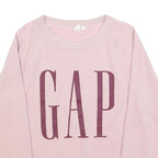 GAP Womens Pink Sweatshirt S Crew Neck Cotton Blend Logo Print