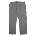 DICKIES Mens Cotton Grey Regular Straight Trousers W40 L30 Workwear Zip Closure