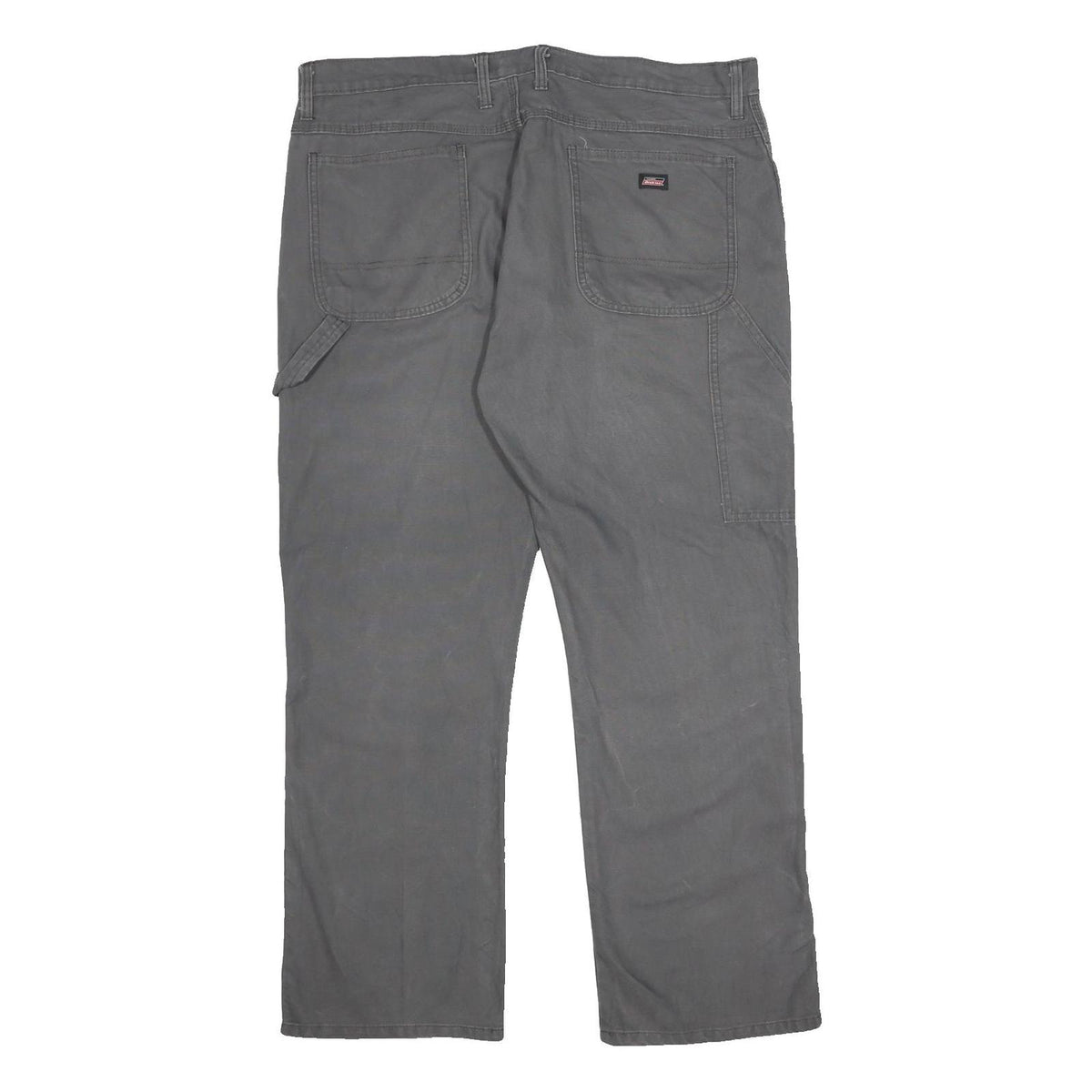 DICKIES Mens Cotton Grey Regular Straight Trousers W40 L30 Workwear Zip Closure