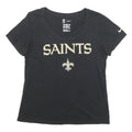 NIKE Womens Black Saints Graphic T-Shirt M Short Sleeve Round Neck Premium