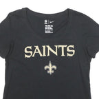 NIKE Womens Black Saints Graphic T-Shirt M Short Sleeve Round Neck Premium