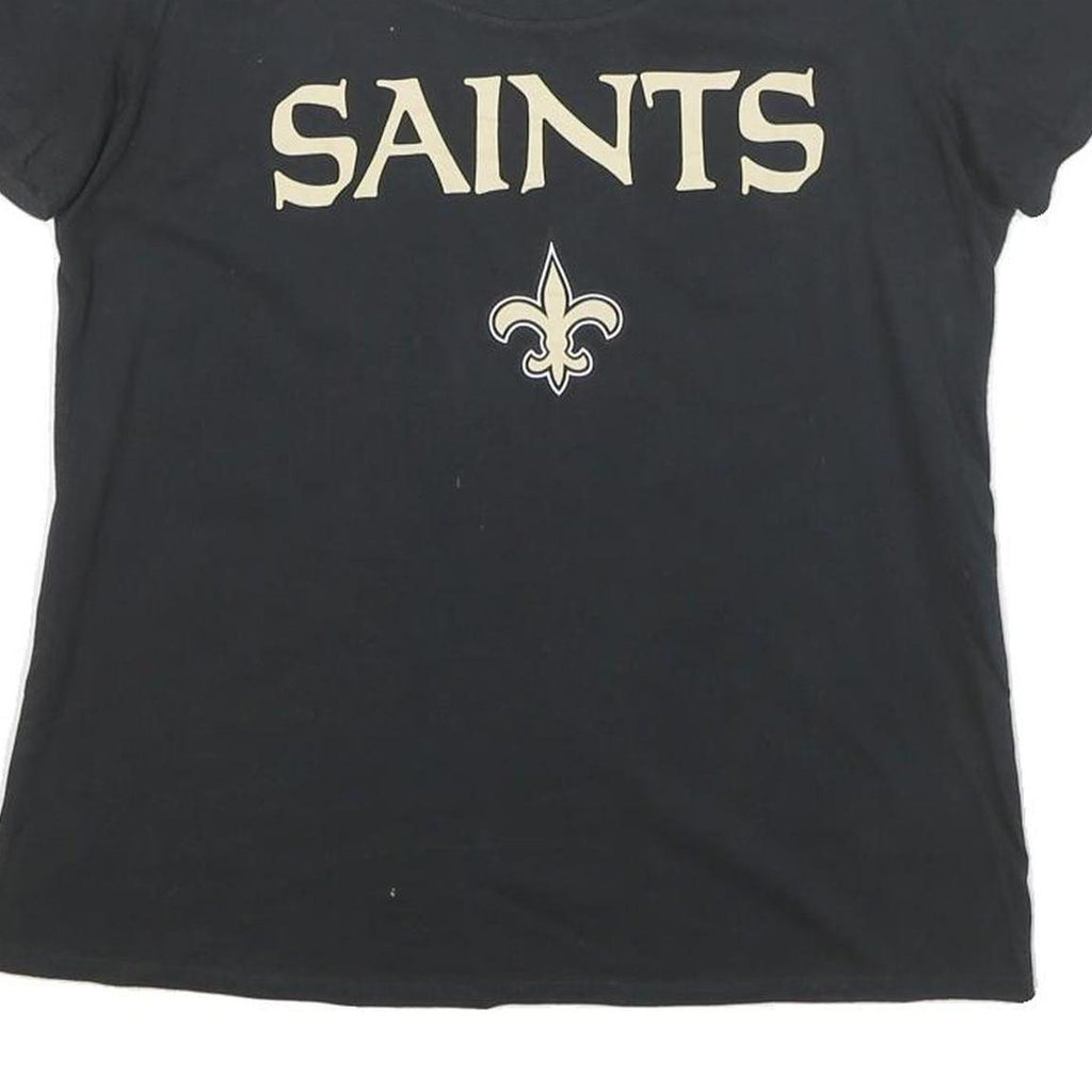 NIKE Womens Black Saints Graphic T-Shirt M Short Sleeve Round Neck Premium