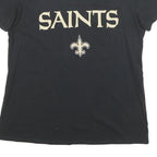 NIKE Womens Black Saints Graphic T-Shirt M Short Sleeve Round Neck Premium