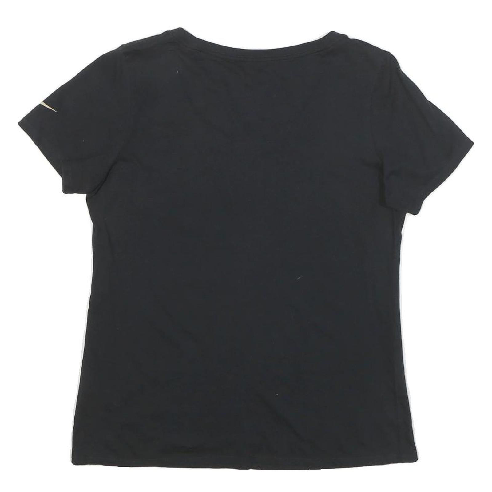 NIKE Womens Black Saints Graphic T-Shirt M Short Sleeve Round Neck Premium