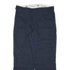 DICKIES Mens Cotton Blend Navy Relaxed Straight Trousers W37 L30 Workwear Casual