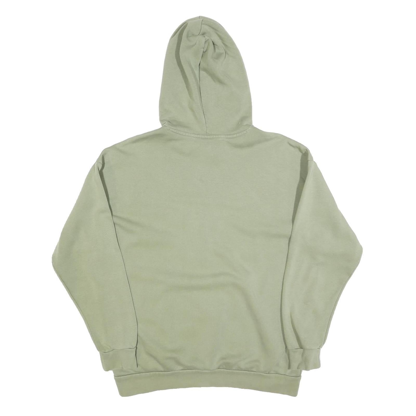 ADIDAS Womens Green Hoodie UK 14 Cotton Blend Pullover Casual Streetwear