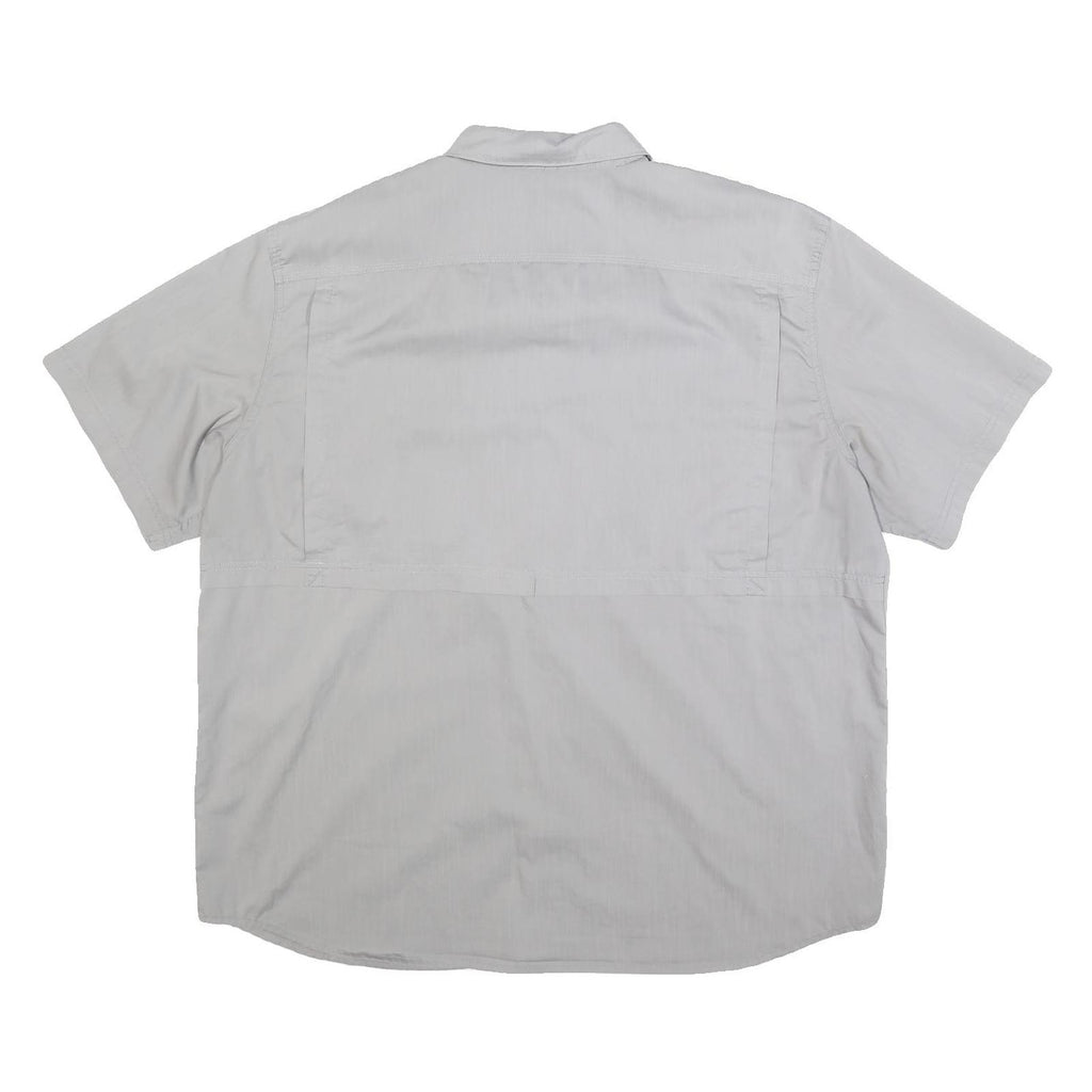 CARHARTT Mens Grey & Light Grey Short Sleeve Work Shirt 2XL Button Down