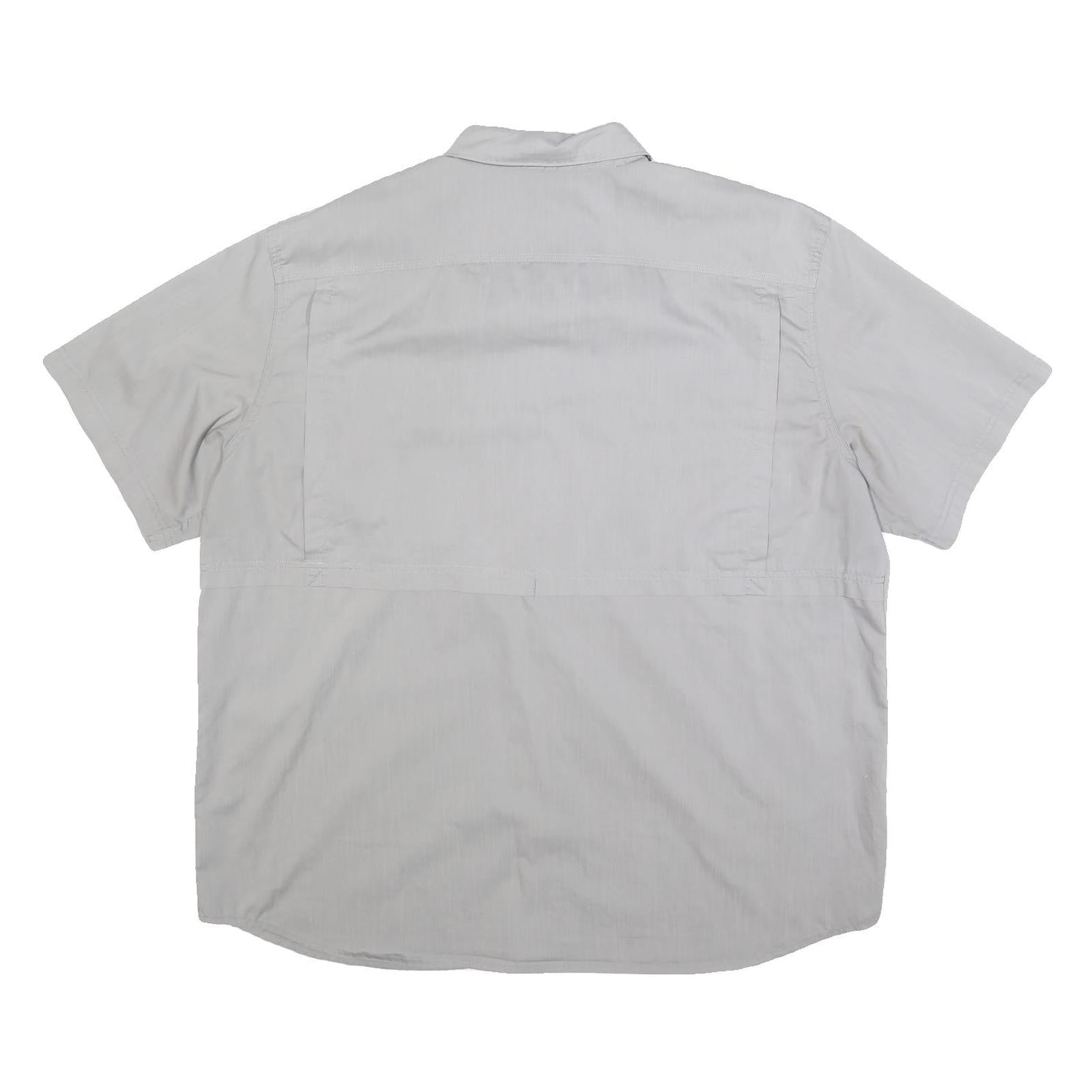 CARHARTT Mens Grey & Light Grey Short Sleeve Work Shirt 2XL Button Down