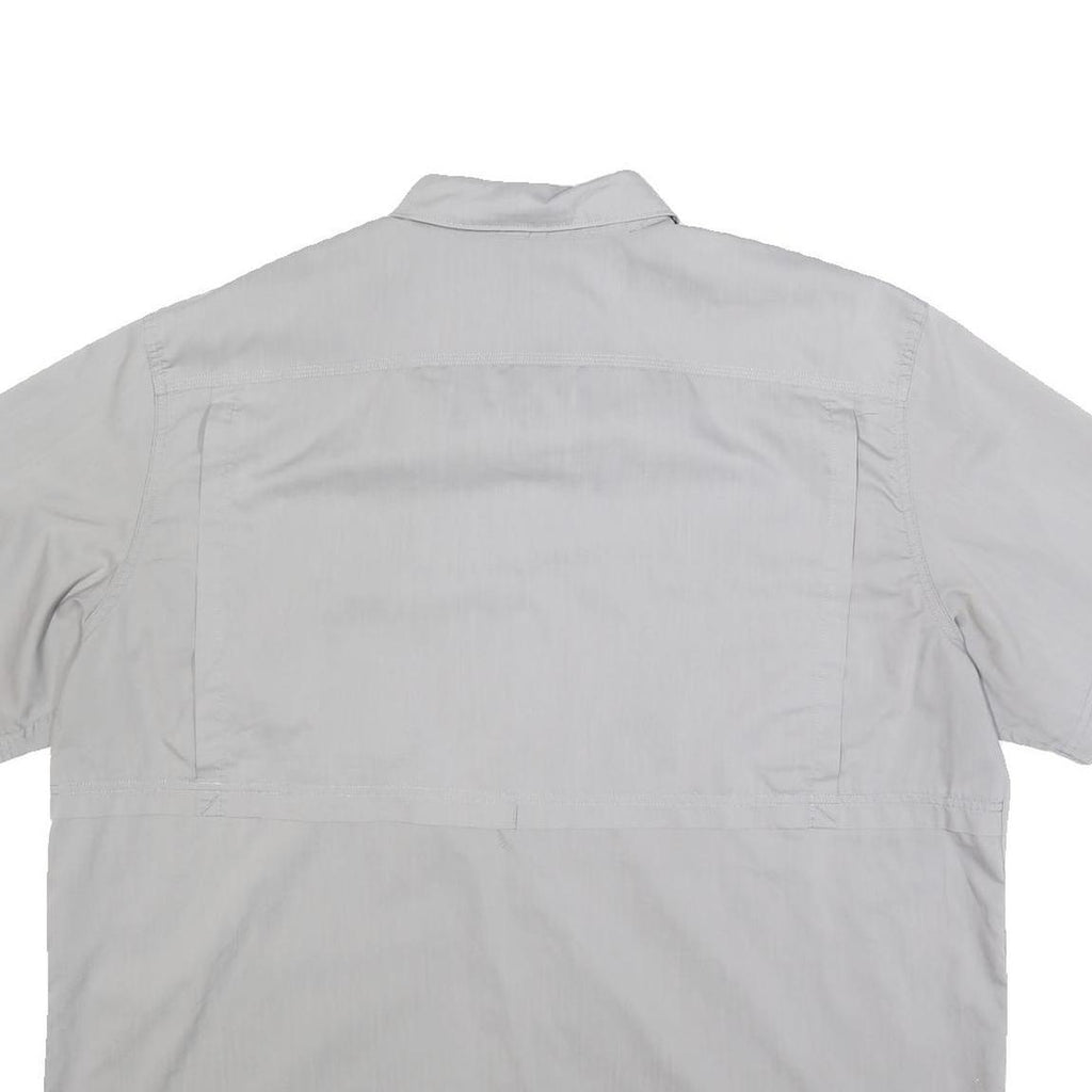 CARHARTT Mens Grey & Light Grey Short Sleeve Work Shirt 2XL Button Down