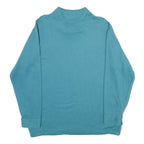 METROPOLITAN Womens Blue Collared L Cotton Blend Sweatshirt Pullover Casual