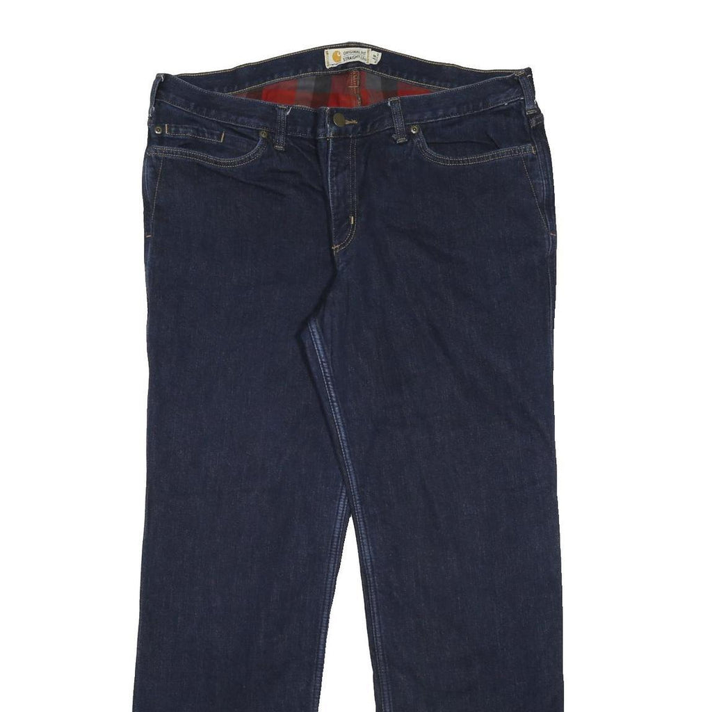 CARHARTT Blanket Lined Womens Regular Straight Denim Dark Jeans W36 L30