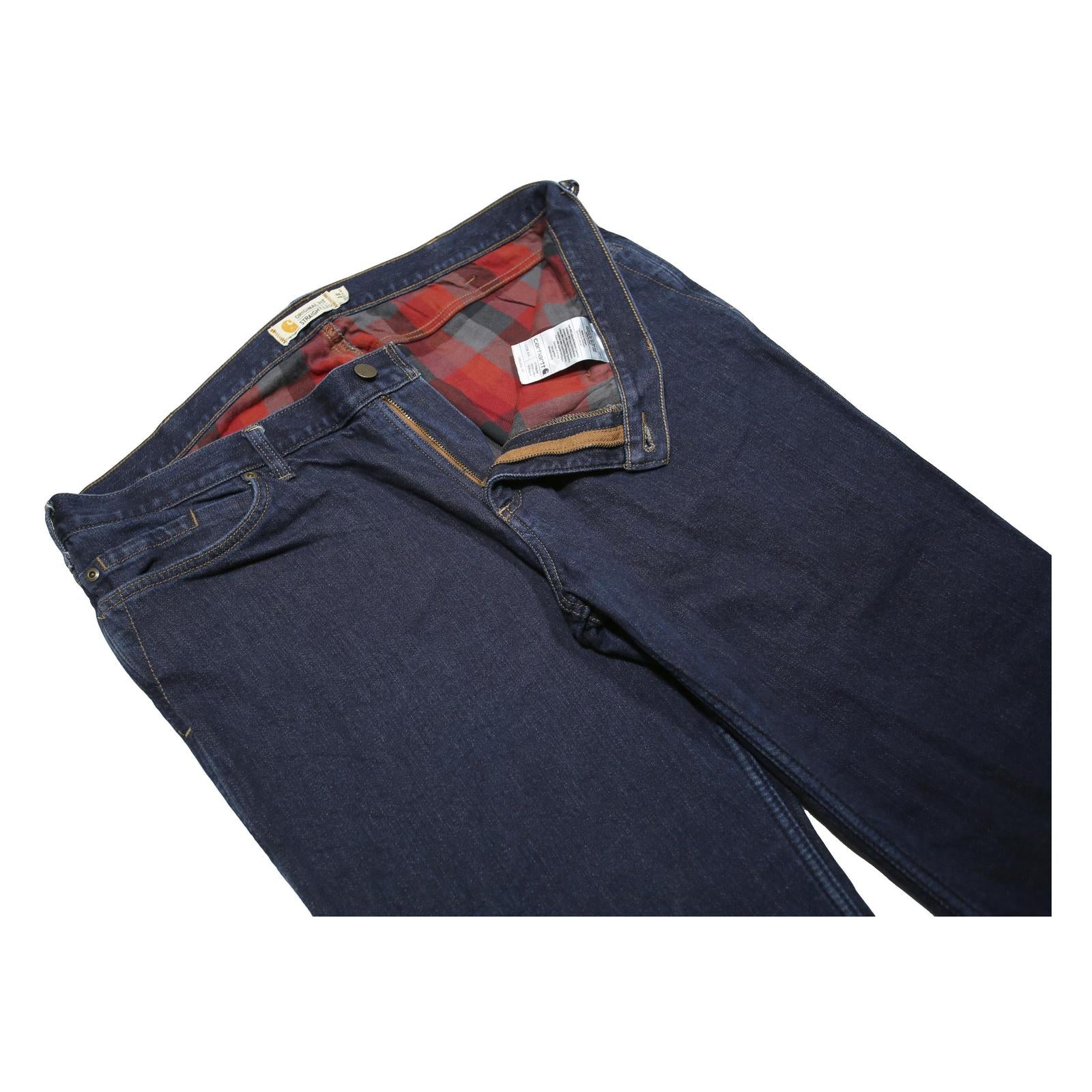 CARHARTT Blanket Lined Womens Regular Straight Denim Dark Jeans W36 L30