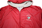 RUSSELL ATHLETIC Mens Red Hooded Zip Jacket L Nylon Plain Sportswear