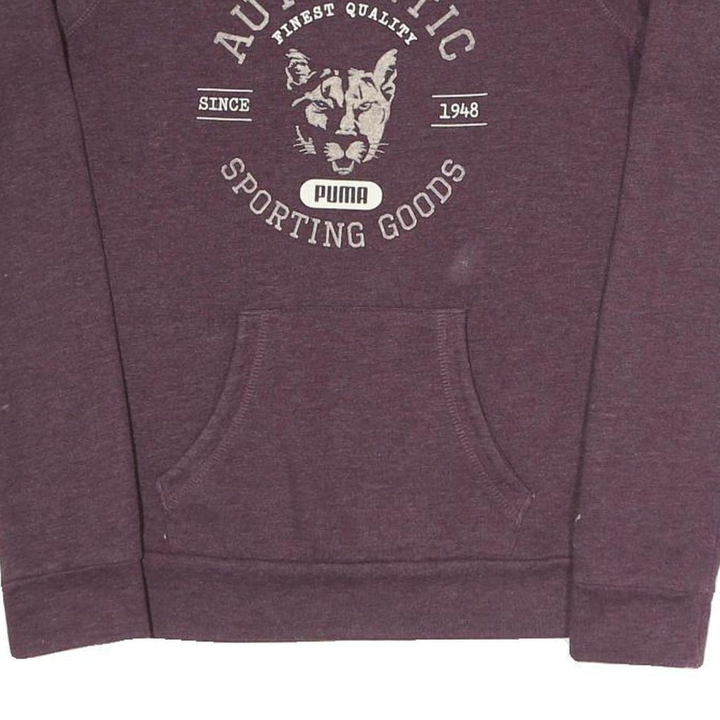 PUMA Womens Purple Authentic Sporting Goods Crew Neck UK 10 Sweatshirt Cotton