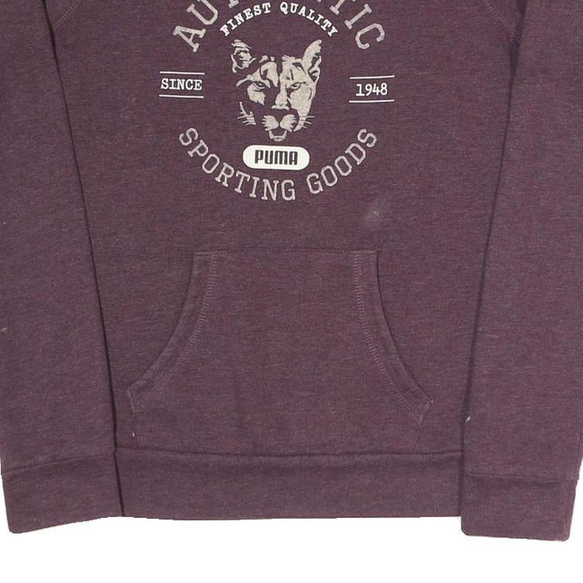 PUMA Womens Purple Authentic Sporting Goods Crew Neck UK 10 Sweatshirt Cotton