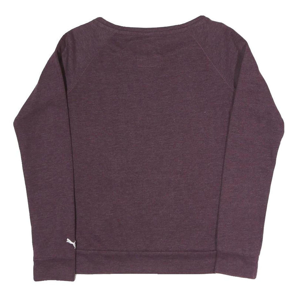 PUMA Womens Purple Authentic Sporting Goods Crew Neck UK 10 Sweatshirt Cotton