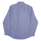 TOMMY HILFIGER Mens Blue Plain Shirt XL Cotton Blend Long Sleeve Classic Fit