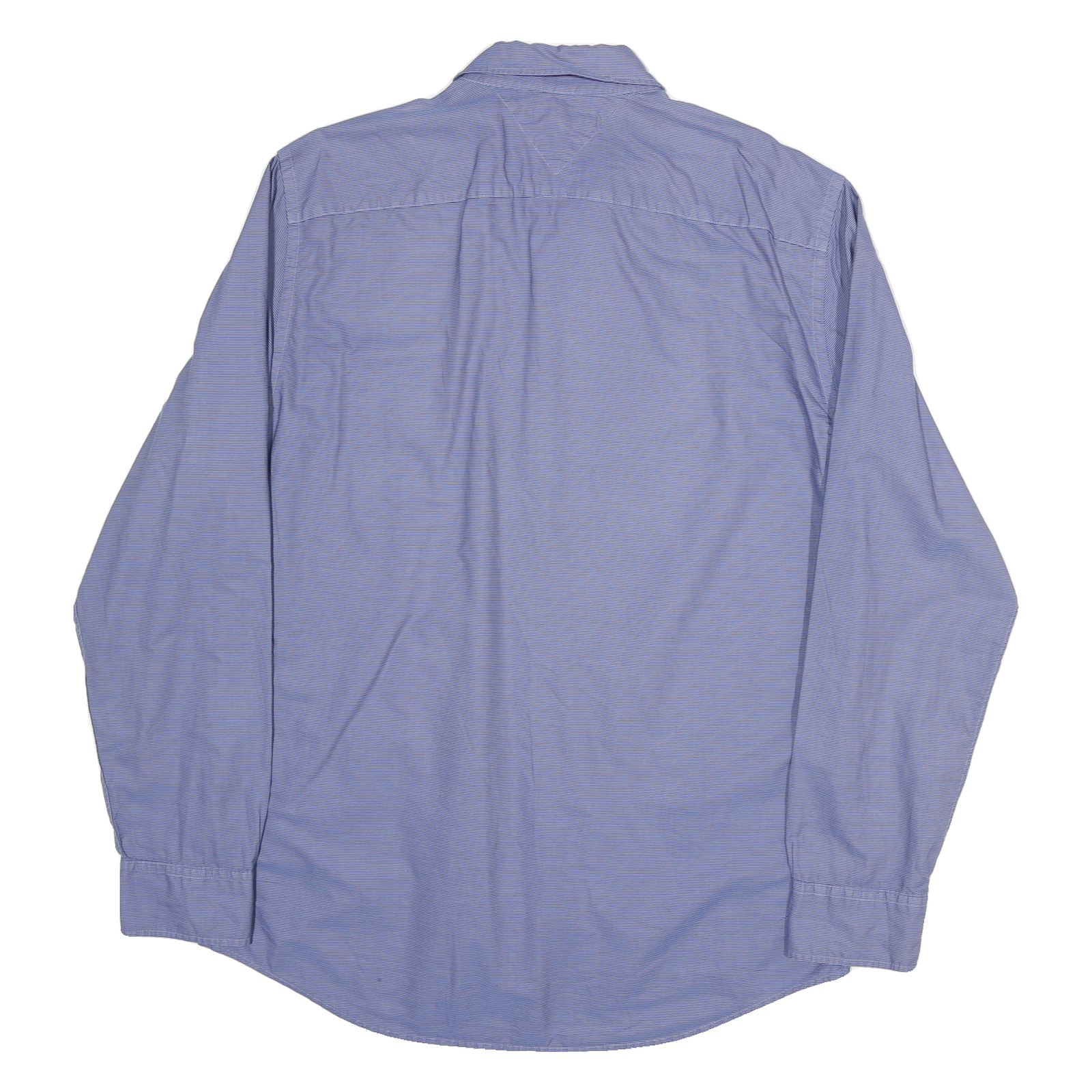 TOMMY HILFIGER Mens Blue Plain Shirt XL Cotton Blend Long Sleeve Classic Fit