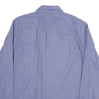 TOMMY HILFIGER Mens Blue Plain Shirt XL Cotton Blend Long Sleeve Classic Fit