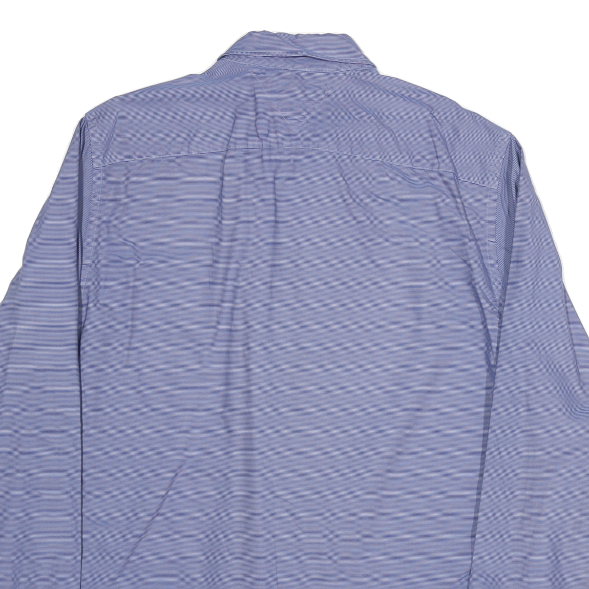 TOMMY HILFIGER Mens Blue Plain Shirt XL Cotton Blend Long Sleeve Classic Fit