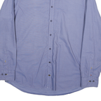 TOMMY HILFIGER Mens Blue Plain Shirt XL Cotton Blend Long Sleeve Classic Fit