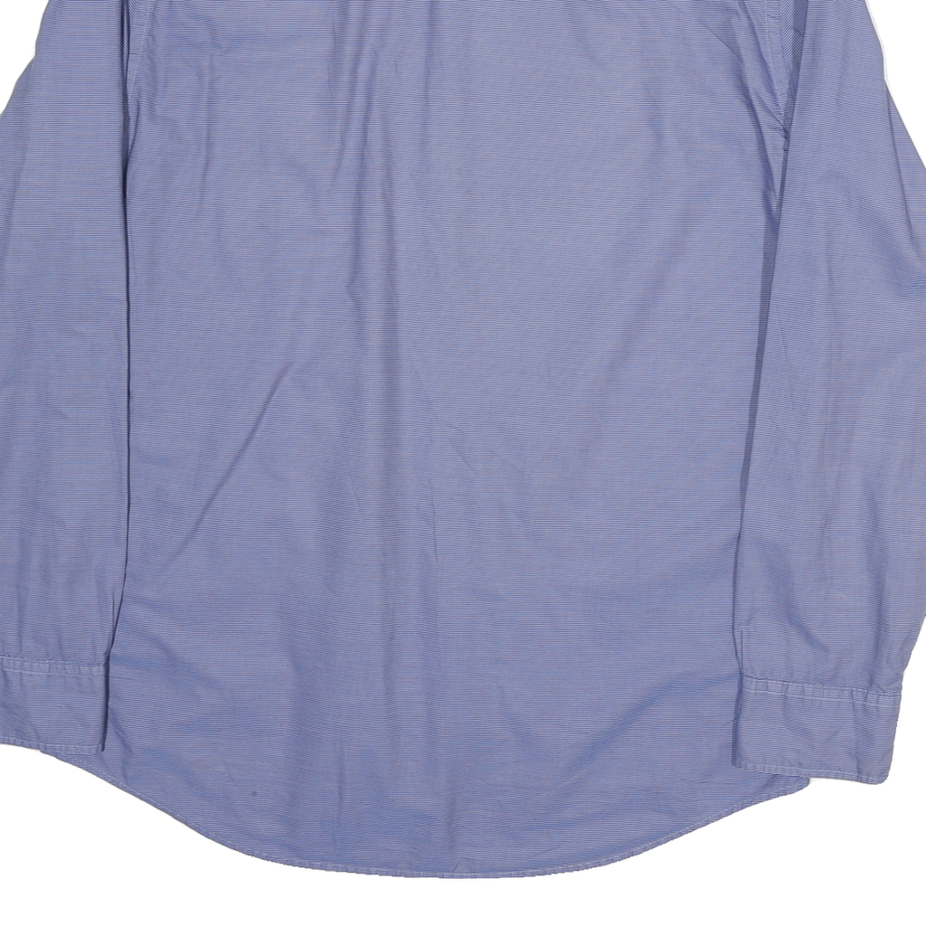 TOMMY HILFIGER Mens Blue Plain Shirt XL Cotton Blend Long Sleeve Classic Fit
