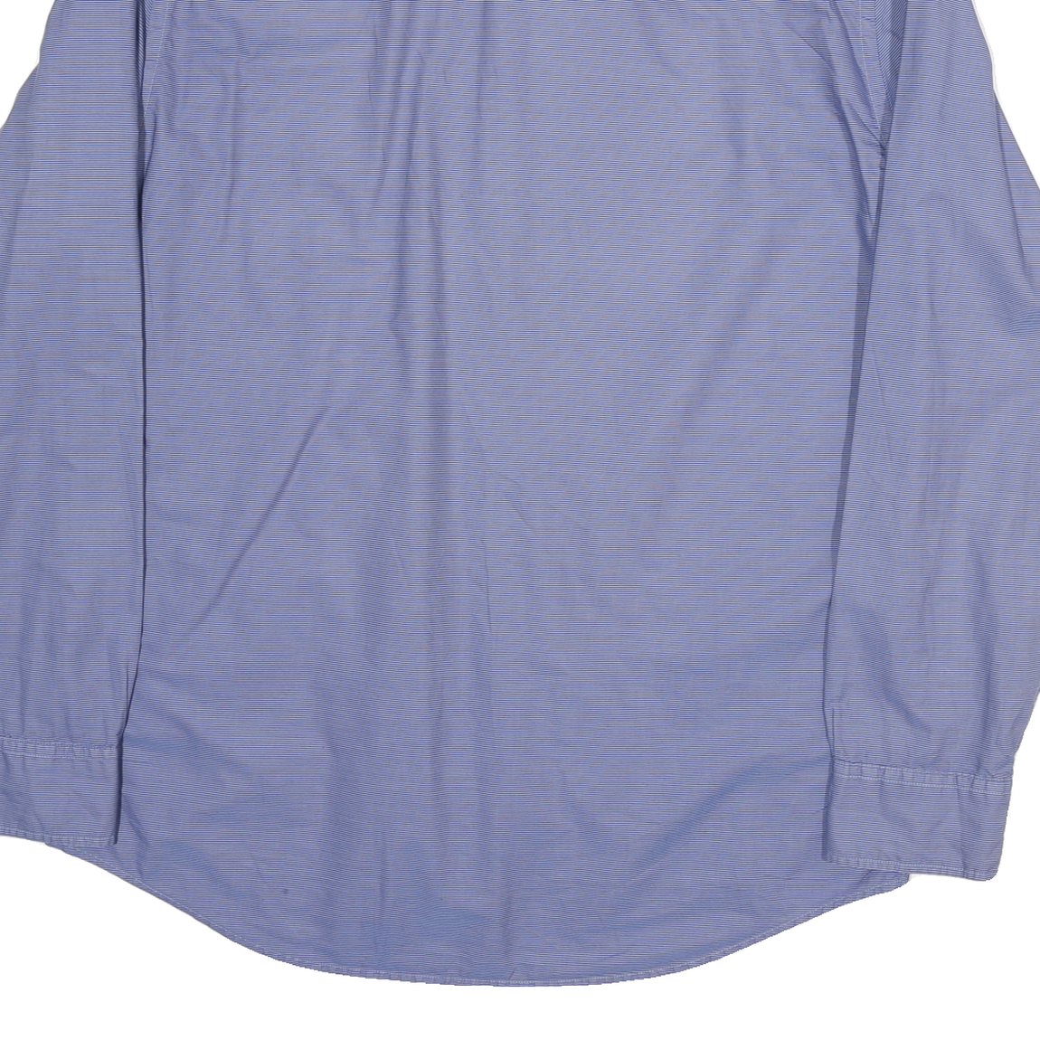 TOMMY HILFIGER Mens Blue Plain Shirt XL Cotton Blend Long Sleeve Classic Fit