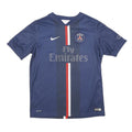 NIKE Boys Blue Paris Saint Germain Football Shirt 14Y Short Sleeve Crew Neck