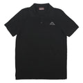 KAPPA Mens Black Short Sleeve Plain L Logo Cotton Polo Shirt Casual Basic
