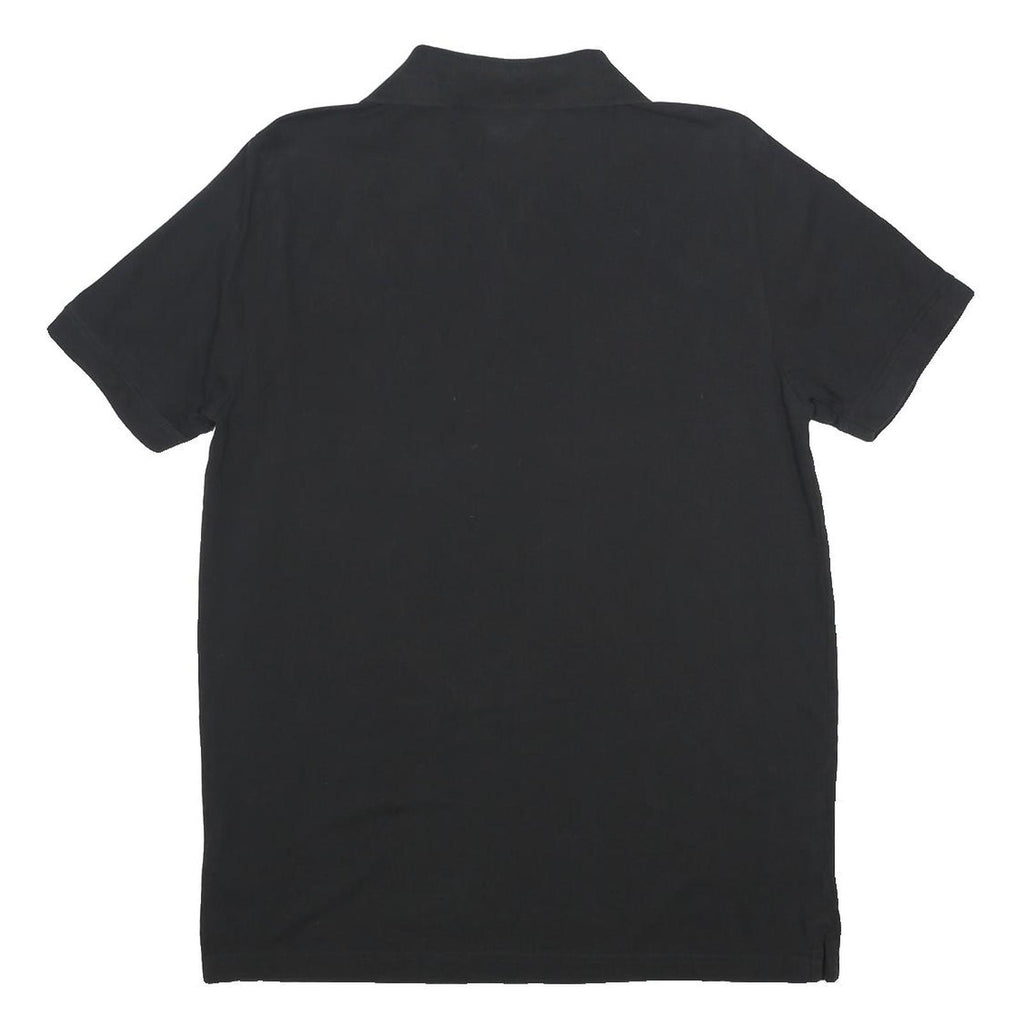 KAPPA Mens Black Short Sleeve Plain L Logo Cotton Polo Shirt Casual Basic