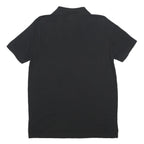 KAPPA Mens Black Short Sleeve Plain L Logo Cotton Polo Shirt Casual Basic