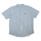 CHAPS Mens Blue & White Checked Shirt XL Casual Cotton Blend Button Down