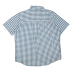 CHAPS Mens Blue & White Checked Shirt XL Casual Cotton Blend Button Down