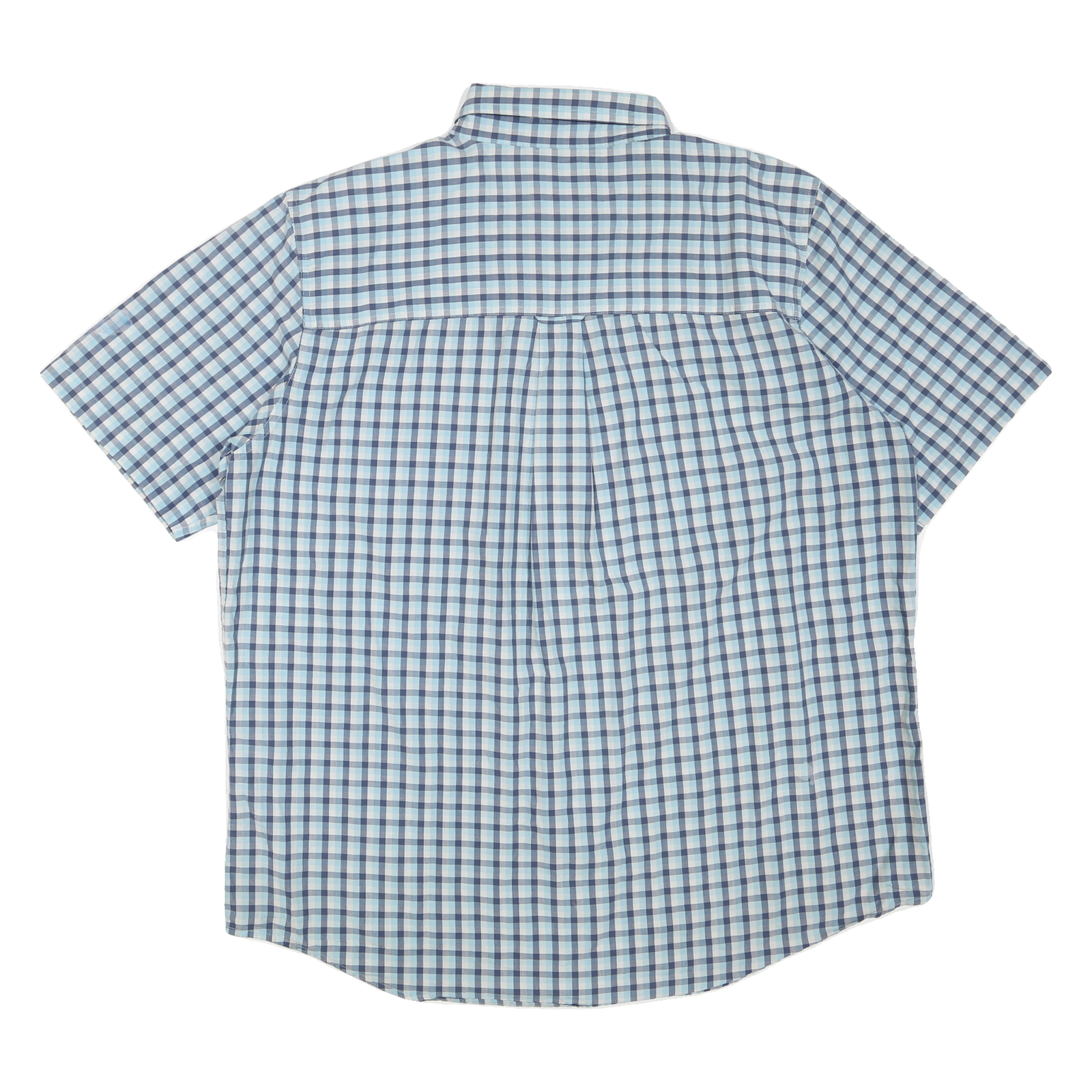 CHAPS Mens Blue & White Checked Shirt XL Casual Cotton Blend Button Down