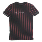 KINGS WILL DREAM Striped Mens T-Shirt Black Crew Neck XS