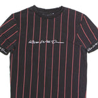 KINGS WILL DREAM Striped Mens T-Shirt Black Crew Neck XS