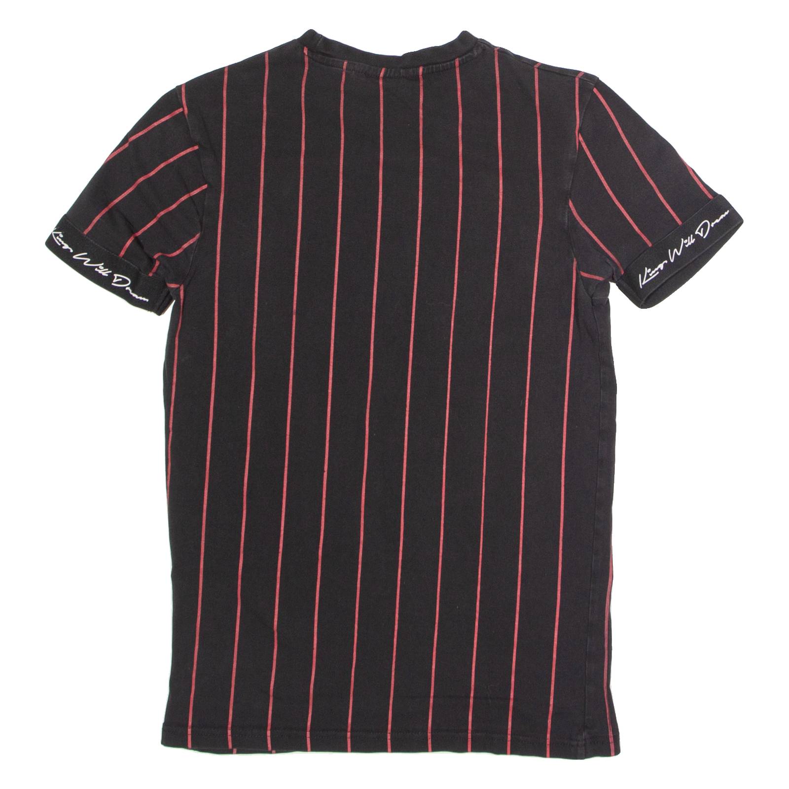 KINGS WILL DREAM Striped Mens T-Shirt Black Crew Neck XS