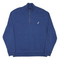 NAUTICA Mens Blue Half Zip XL Cotton Blend Sweatshirt Casual Pullover