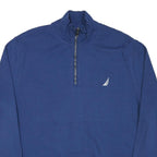 NAUTICA Mens Blue Half Zip XL Cotton Blend Sweatshirt Casual Pullover