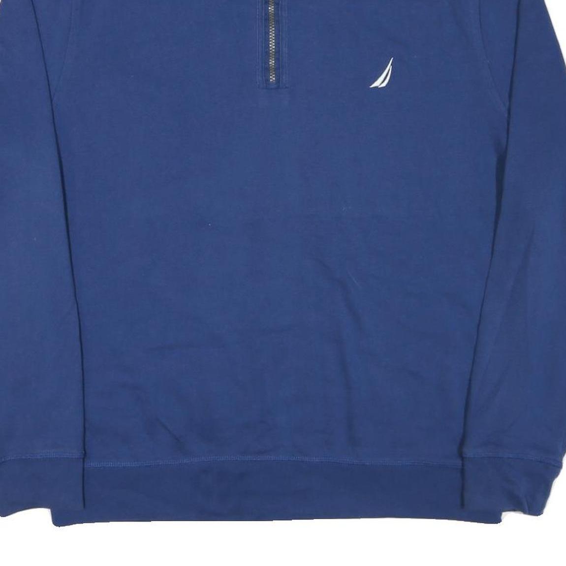 NAUTICA Mens Blue Half Zip XL Cotton Blend Sweatshirt Casual Pullover