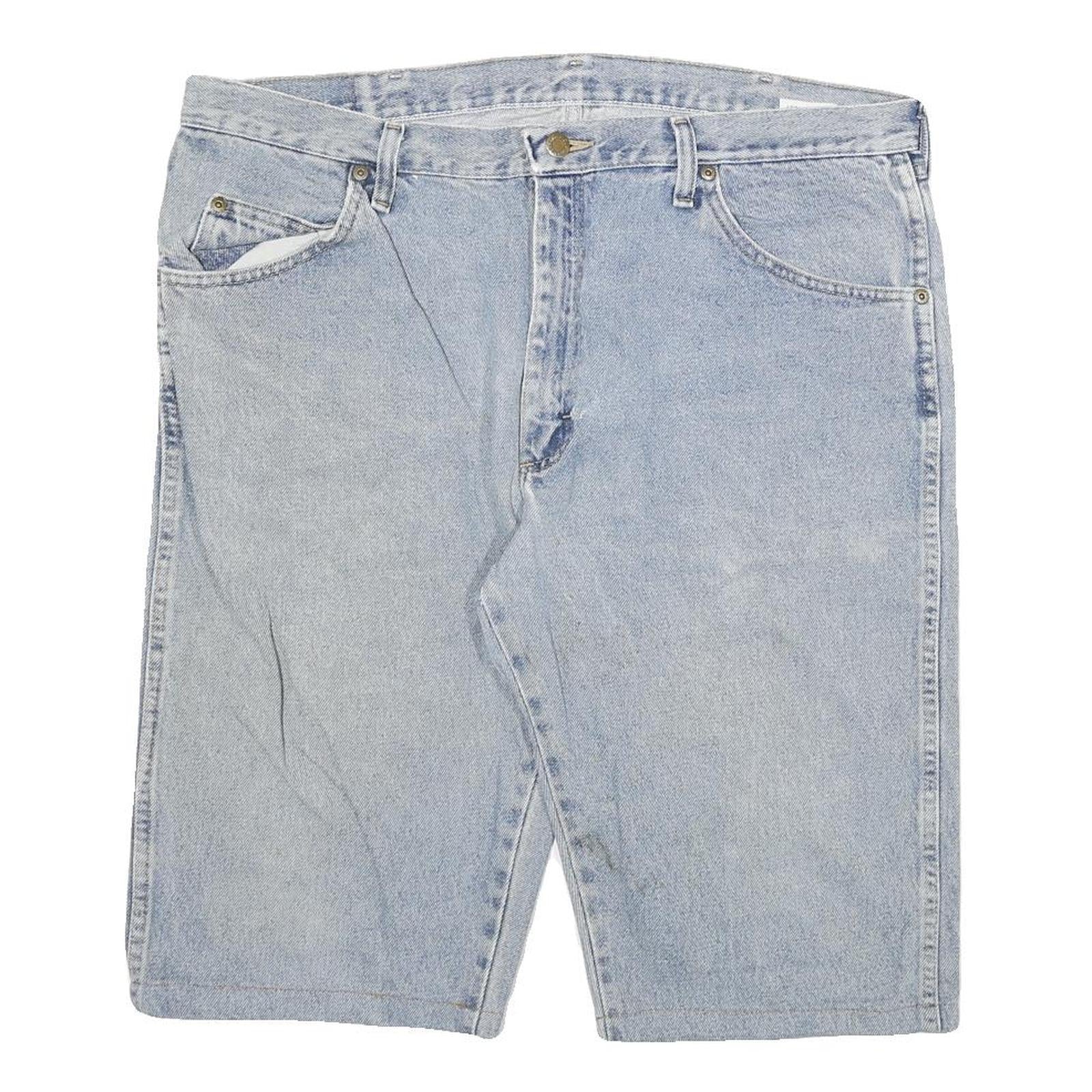 WRANGLER Mens Shorts Blue Denim Casual 2XL W36 Cotton Blend Classic Fit