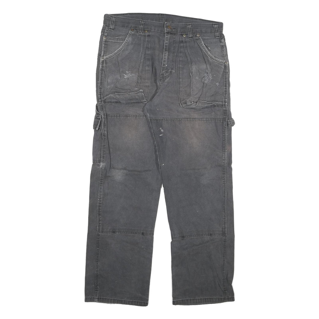 DICKIES Mens Regular Fit Straight Leg Denim Dark Grey Jeans W34 L30 Workwear
