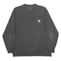 CARHARTT Mens Grey Long Sleeve Henley M Cotton Blend Casual Workwear Shirt