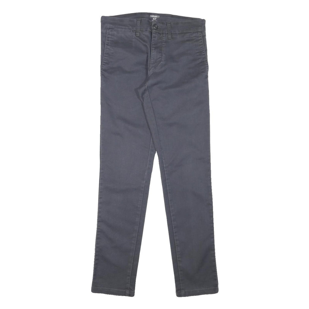 CARHARTT Mens Cotton Blend Grey Slim Straight Trousers W29 L32 Casual Workwear