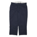 DICKIES Mens Relaxed Cotton Blend Navy Straight Trousers W40 L30 Workwear