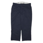 DICKIES Mens Relaxed Cotton Blend Navy Straight Trousers W40 L30 Workwear